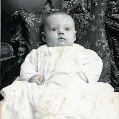 Lester C. Place at 3 months and 3 days old, weighed 18 1/2 lbs. He was born in 1904 and died in 1979.