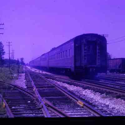 Trains, Westbound on Eastbound Main at Wayne Junction in August 1964