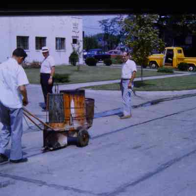 In front of DPW building