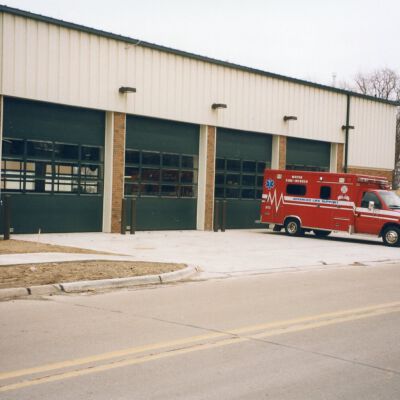 Temporary fire station on Forest St.
