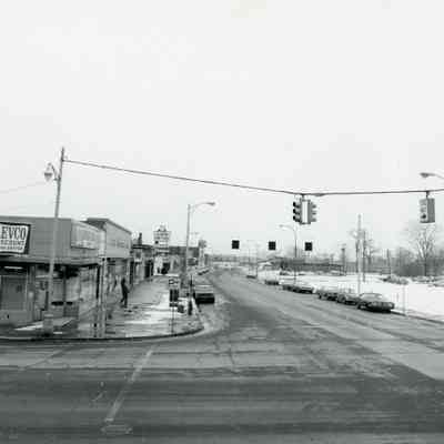 1972. Land cleared for urban renewal on south side, right side of picture.