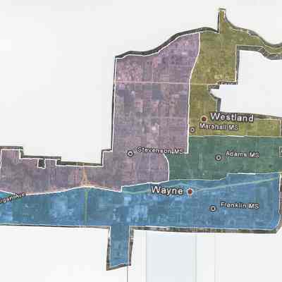 Middle School boundaries c. 2009