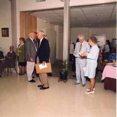 Ken Warfield, Tom Kelly, Hank Goudy and Genevieve on right