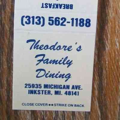 25935 Michigan - Theodores Family Dining Matchbook Cover