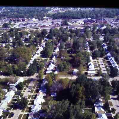 Aerial over Forest and Howe, looking North