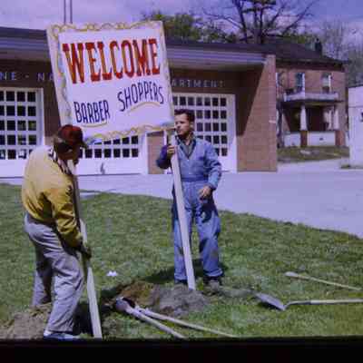 Sign in front of Fire station on Wayne road