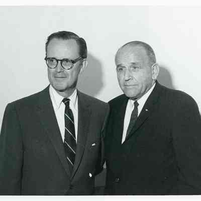 Post Office Dedication. Philip Hart ( U.S. Senator) on Left and Dan Howell (PM) on right