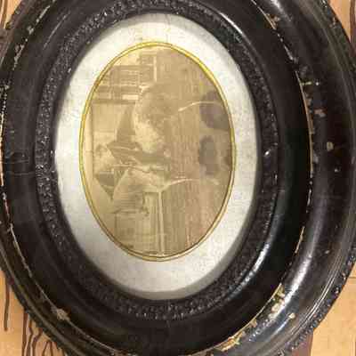 Marker: A Woman on a Horse. Framed photograph