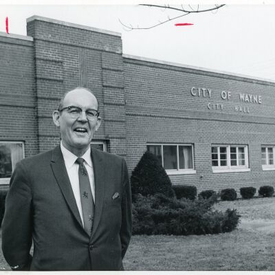 Walter Arrowsmith in front of City Hall