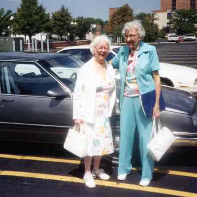 Josephine Smith in blue with her friend on 8/23/1991.