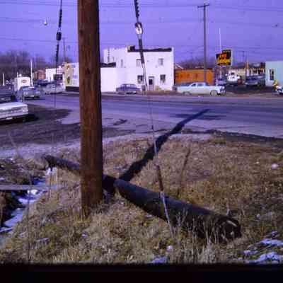 Alleys behind Michigan Ave EB businesses, east of town. South Side.