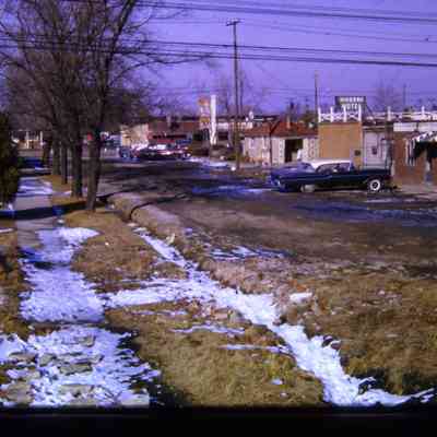 Alleys behind Michigan Ave EB businesses, east of town. South Side.