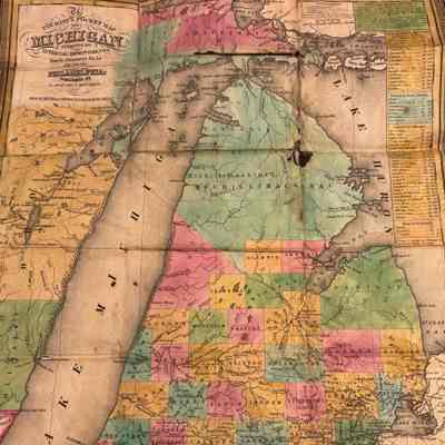 1834 Travellers map of Michigan