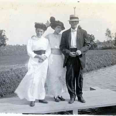 Annie Martin, Annabell and James Martin is in the middle at the Standard Oil Pumping Station in Wayne on Aug. 16, 1914.