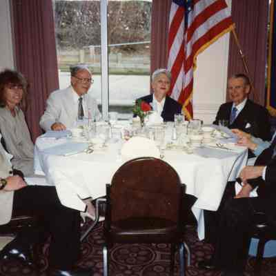 Cal Kemppanien on very left, Ray and Marie Lacey and Norm Stockmeyer among other Rotary Members.
