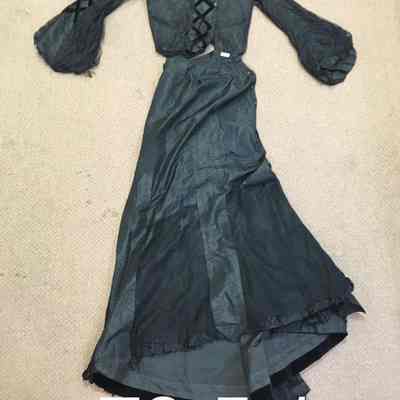 Black taffeta 2-piece