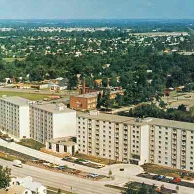 Aerial over Westchester Towers Apartments