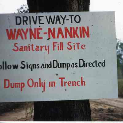 Driveway to Wayne-Nankin Sanitary Fill Site Sign