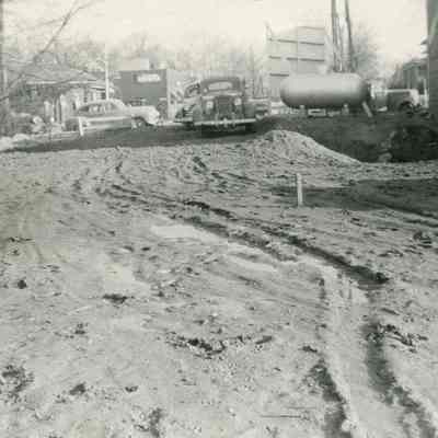 Killins started stone surfacing parking lot on Oct. 15, 1949.