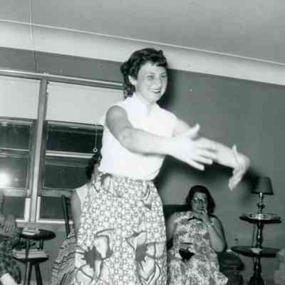 Betty Claborne and Maxine Barton at Shirley Hickey's Party on June 12, 1953.