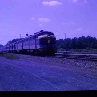 Trains, Num 4007 going N bound in Wayne in Aug 1964