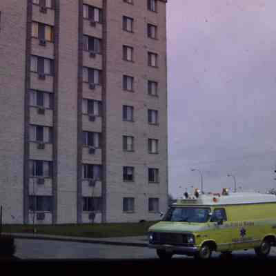 City of Wayne Ambulance in front. 1974