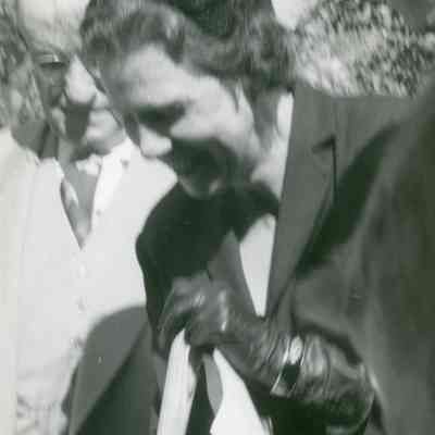 Virginia Boyes, Harley Smith with shovel