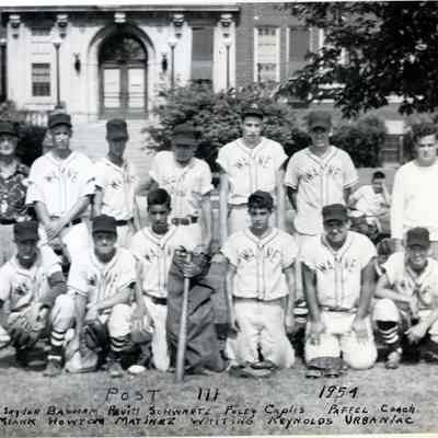 Post 111 sponsored baseball team - 1954