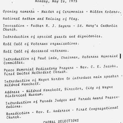 1975 dedication program