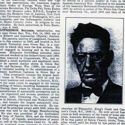 American Biography On GOTFREDSON, Benjamin