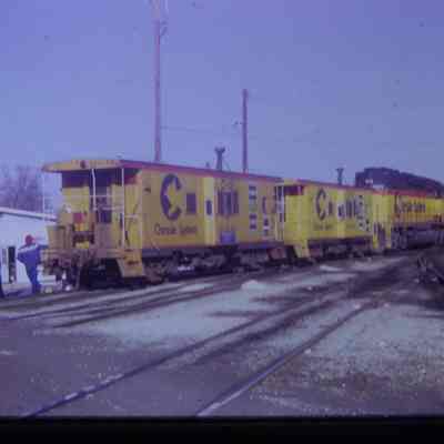 Trains, CSX Santa Claus Train in Wayne near Mich Ave in Dec 1986. Chessie System