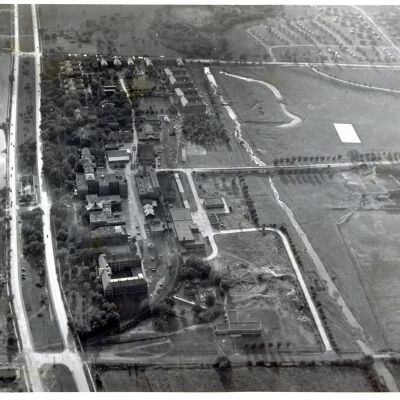 Aerial over Michigan Avenue and Eloise