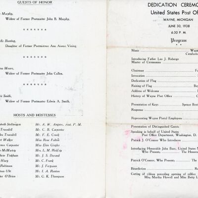 Post Office Dedication Pamphlet
