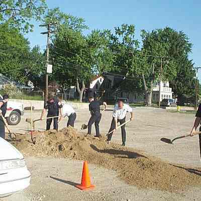 Groundbreaking for new fire station May 31, 2002.