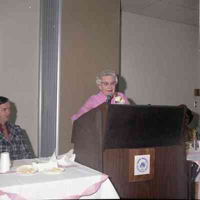 Ida Doletzky in pink dress.