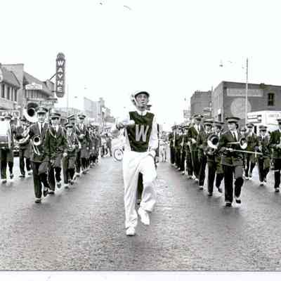 Band Marching down Michigan Avenue