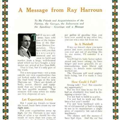 A message from Ray Harroun