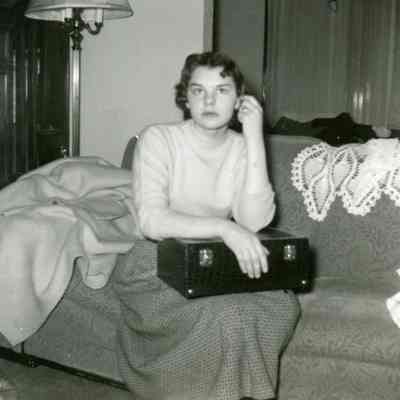 Pat Bingel at Barb Hileman's PJ Party on March of 1954.