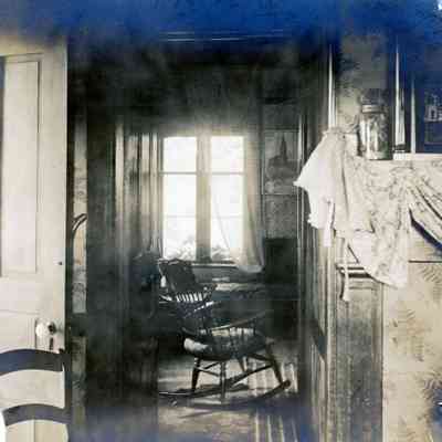 A rocking chair in the Warner's house. Ammon Warners Home, Ford Road.