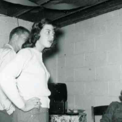 Bill Barnhill and Gwen Johnson at Marilyn Johnson's Birthday Party on Oct. 4, 1953.