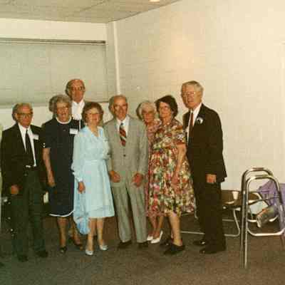 Terry Worden, Art Keoun, Mildred and Wally Arrowsmith, Seralphia Moore-Medow, Ila Albright, Dorthy Day and Hank Goudy