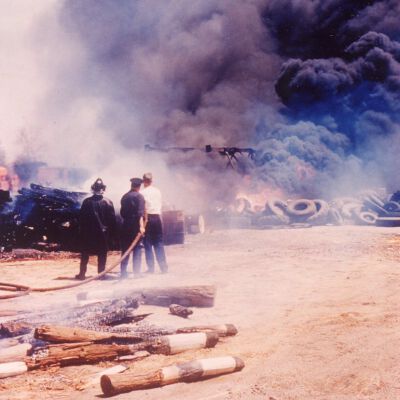 Fire at Wayne County Road Comission Yard