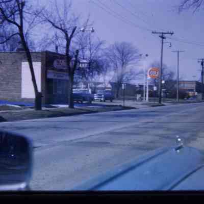 1959. slide. Gulf Station next door