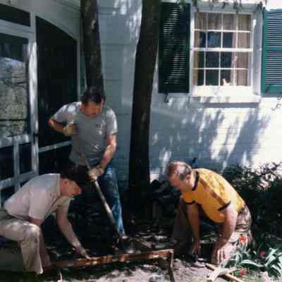 1986 new sidewalk. Bud stein at left.
