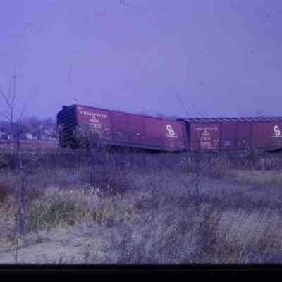Trains, Chessie off track in Wayne N.E of Wayne Jct in Nov 1962