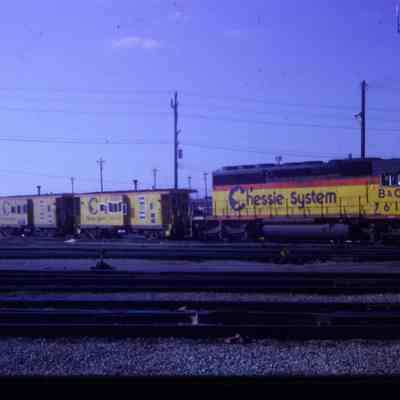 Trains, Chessie in Wayne Yard in Dec 1986