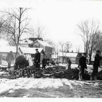 D.P.W working on sewer installation in the Village of Wayne.