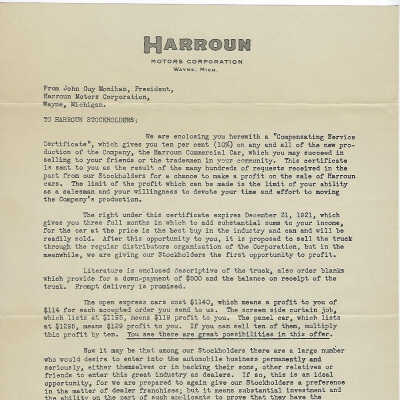 Promotion of Stock 1917 Pittsburgh