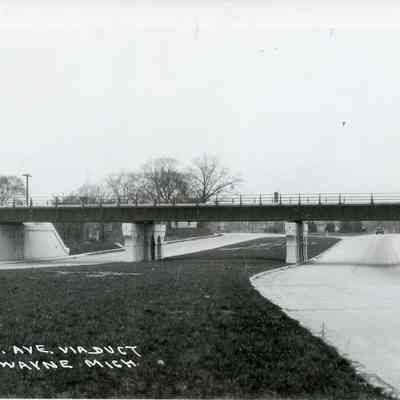 Michigan Avenue at the RR underpass, west of tracks looking East