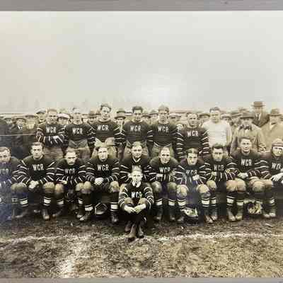 Second picture: Back row L to R: Geo Hess Dutch, Frank Gerbstead, Frank Schmanski, John Baxter, Jack Dunn Coach U of M, Bottom Row L to R: Hoop Arthur, Dutch, Art Shgrek, Walt Coaster, Tony Drager, Samel Brown, Fred Butler, Mack Mccleary, Al Smith, Mascot.
